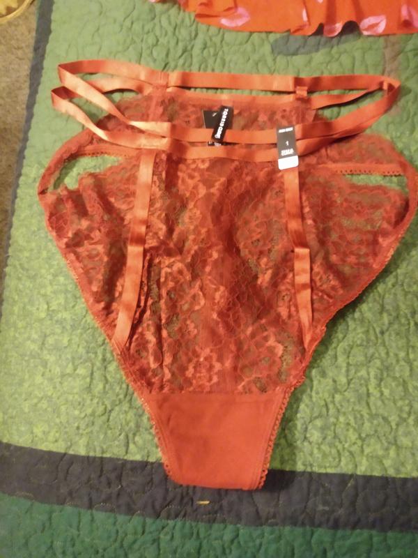 NWT TORRID Thong Pantie Underwear Sz 0X-1X-2X Silky Lace Orange