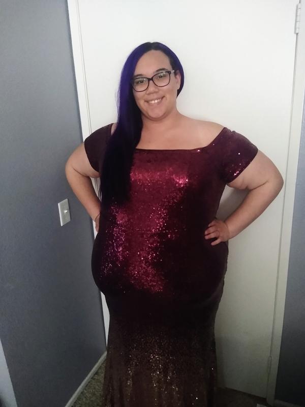 Plus Size - Maxi Sequin Off-Shoulder Dress - Torrid