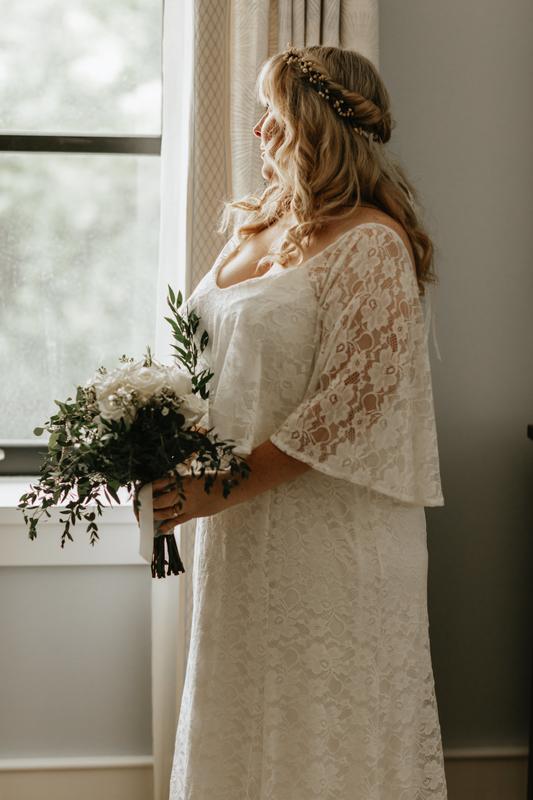 Plus Size - Ivory Lace Capelet Wedding Dress - Torrid