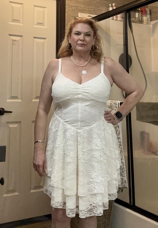 Plus Size - Lace Corset Tiered Mini Dress - Torrid