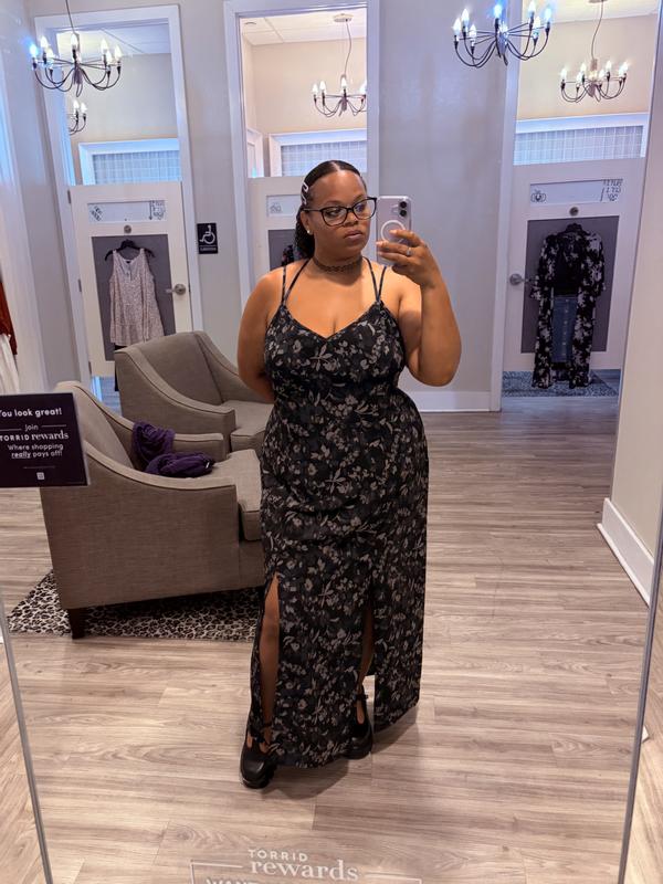 Plus Size - Nightfall Lace Back Slit Maxi Dress - Torrid