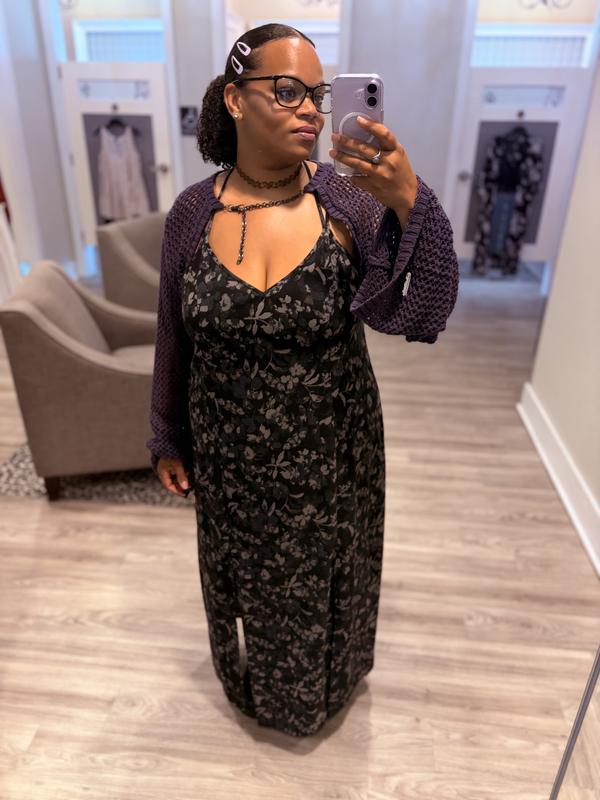 Plus Size - Nightfall Lace Back Slit Maxi Dress - Torrid