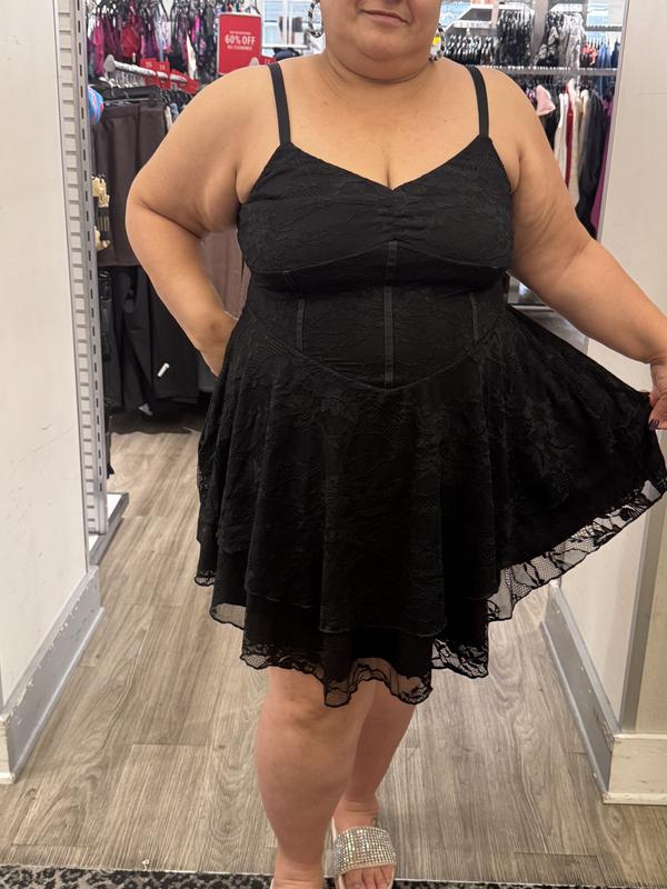 Plus Size - Lace Corset Tiered Mini Dress - Torrid