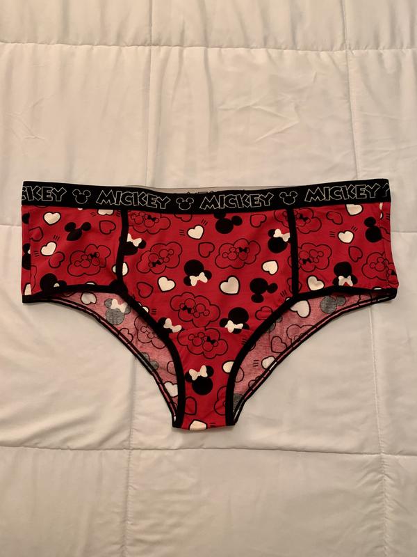 Plus Size - Disney Cheeky Panty - Cotton Mickey Mouse Plaid Red - Torrid