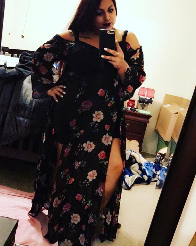 torrid insider floral print cold shoulder lace bustier maxi dress Berry Breeze Puff Sleeves Fit & Flare Mini Dress main image 0