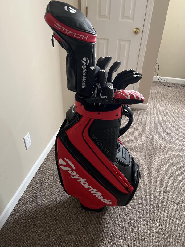 TaylorMade Golf Tour Cart Bag 8.5 (Black/Red Stealth)