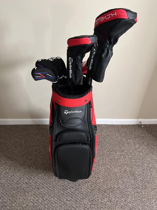 TaylorMade Golf Tour Cart Bag 8.5 (Black/Red Stealth)