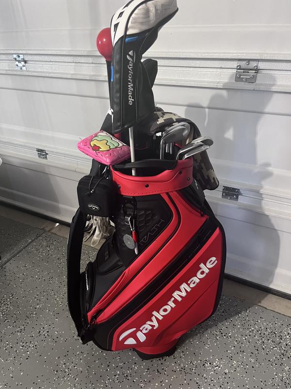 TaylorMade Golf Tour Cart Bag 8.5 (Black/Red Stealth)