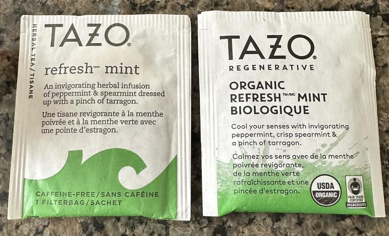 mint tea　0206 Tazo Tea - Herbal Tea Organic Refresh Mint - Case Of 6-16