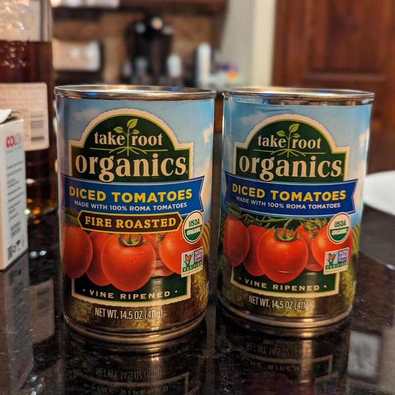 Fire Roasted Diced Tomatoes, Canned | Take Root Organics