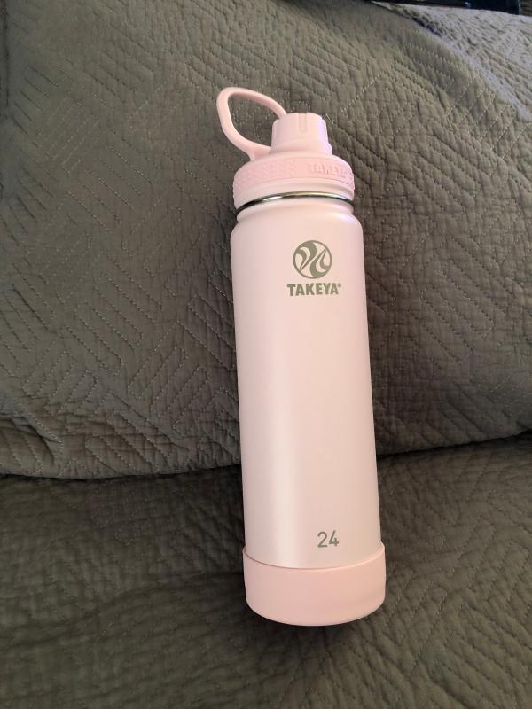 Takeya Actives Straw Reusable Water Bottle, 24 Oz, Blush