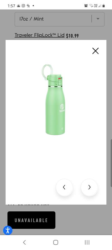 Takeya Traveler Fliplock Bottle, 17 oz, Bluestone