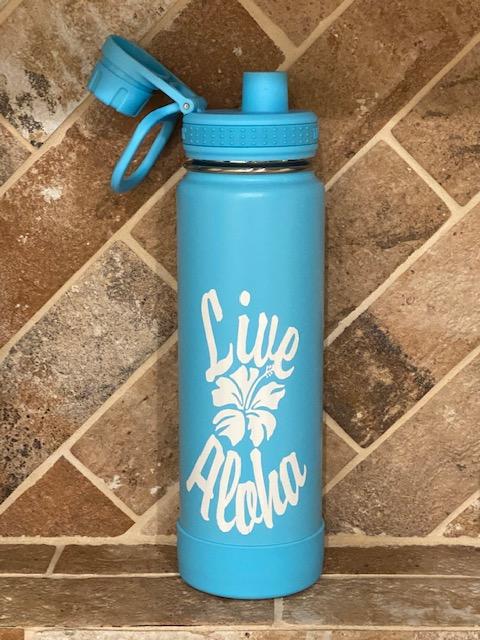 Tervis 24oz Water Bottle Flip Top Lid Lot Replacement Covers Gray Blue X3