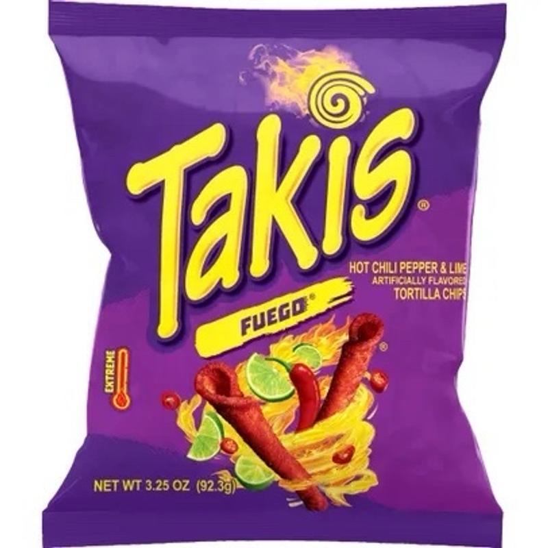 Takis Fuego Spicy Rolled Tortilla Chips Snack Size Bag 3.25 oz