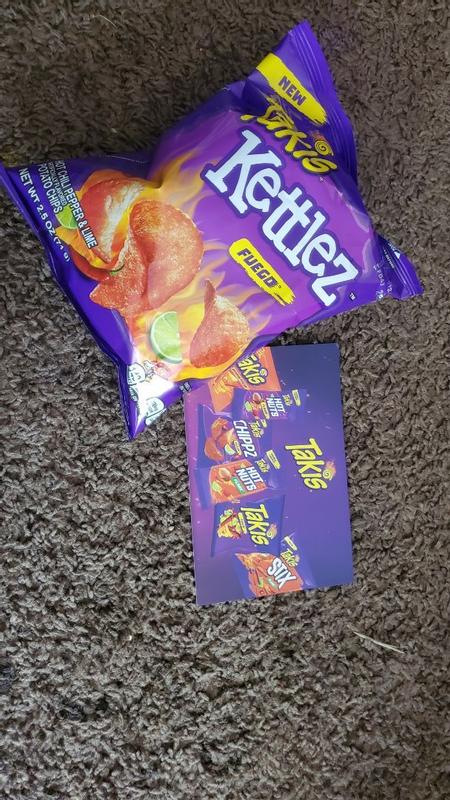 Takis Fuego Kettlez 8 oz Sharing Size Bag, Hot Chili Pepper & Lime  Kettle-Cooked Potato Chips
