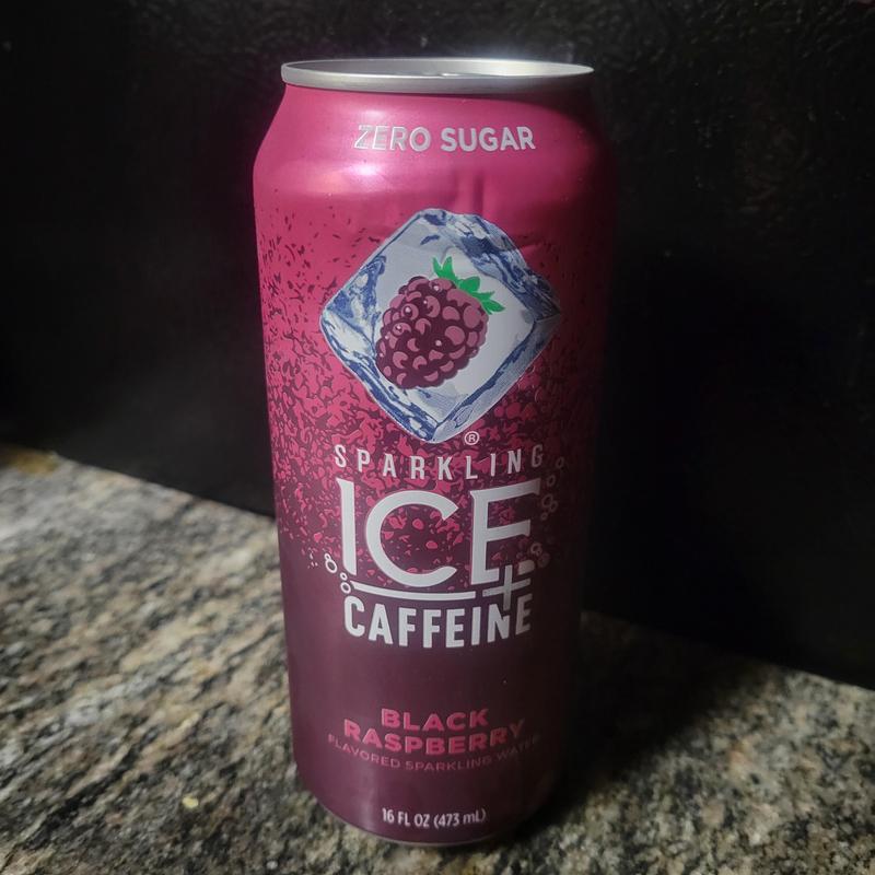 Sparkling Ice +Caffeine Zero Sugar Flavored Sparkling Water, Blue Raspberry  Sparkling Water, 16 Fl Oz Can 