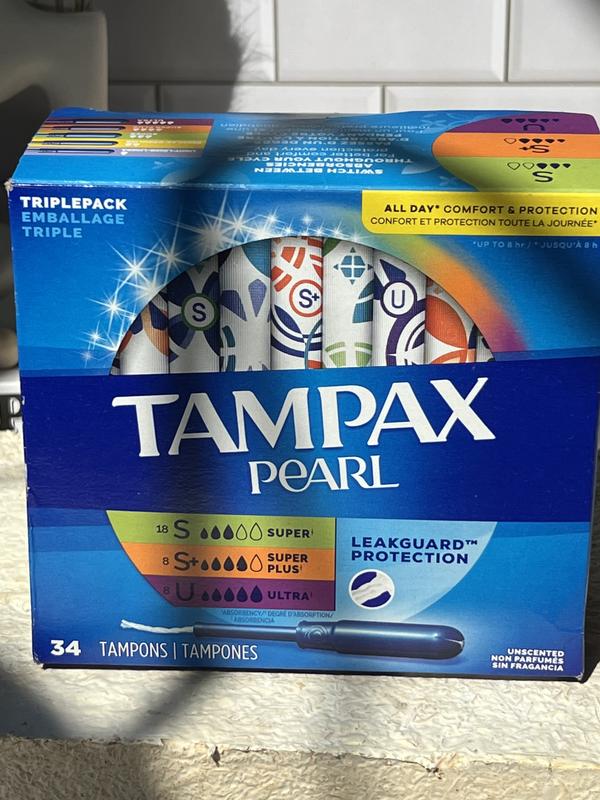 HSA Eligible  Tampax Pearl Tampons, Super Absorbency, 18 ct. (2-Pack)