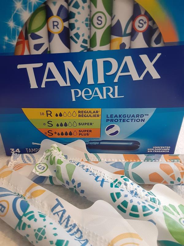 Tampax Pearl Tampons Regular Absorbency With Leakguard Braid