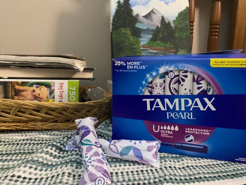 Tampax Pearl Tampons, with LeakGuard Braid, Ultra Absorbency, Unscented, 32  Count