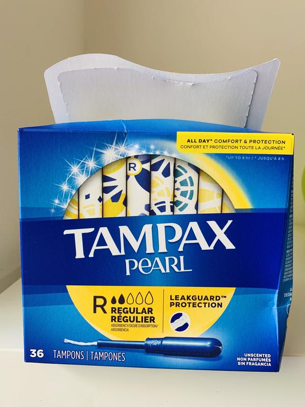 Tampax Pearl Tampons Ultra Absorbency with BPA-Free Plastic Applicator and  LeakGuard Braid, Unscented, 18 count 