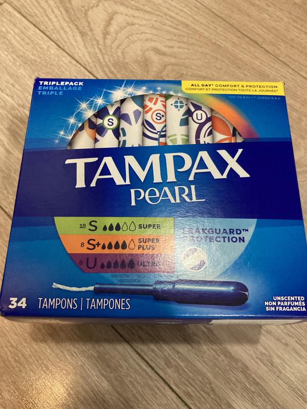 2 Tampax Pearl Tampons Triple Pack Super/Super Plus/Ultra Absorbency 34 Ct  Read
