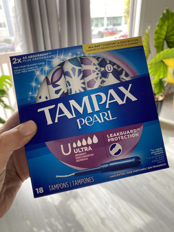 Tampax Pearl Ultra Absorbency Tampons, 18 Count (2 Pack) 