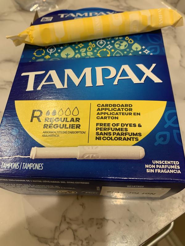 Tampax Cardboard Tampons Regular Absorbency, Anti-Slip Grip