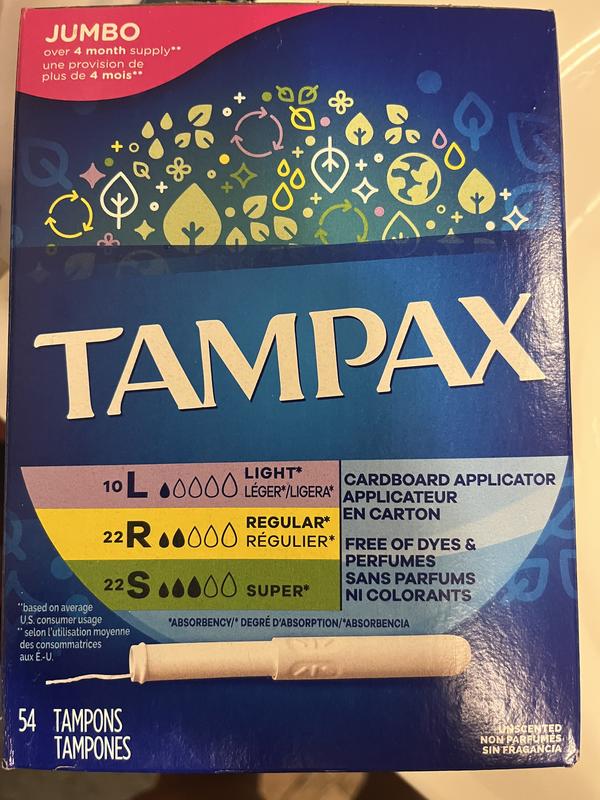 Tampax Tampons, Regular, Unscented, 40 count - 40 ea