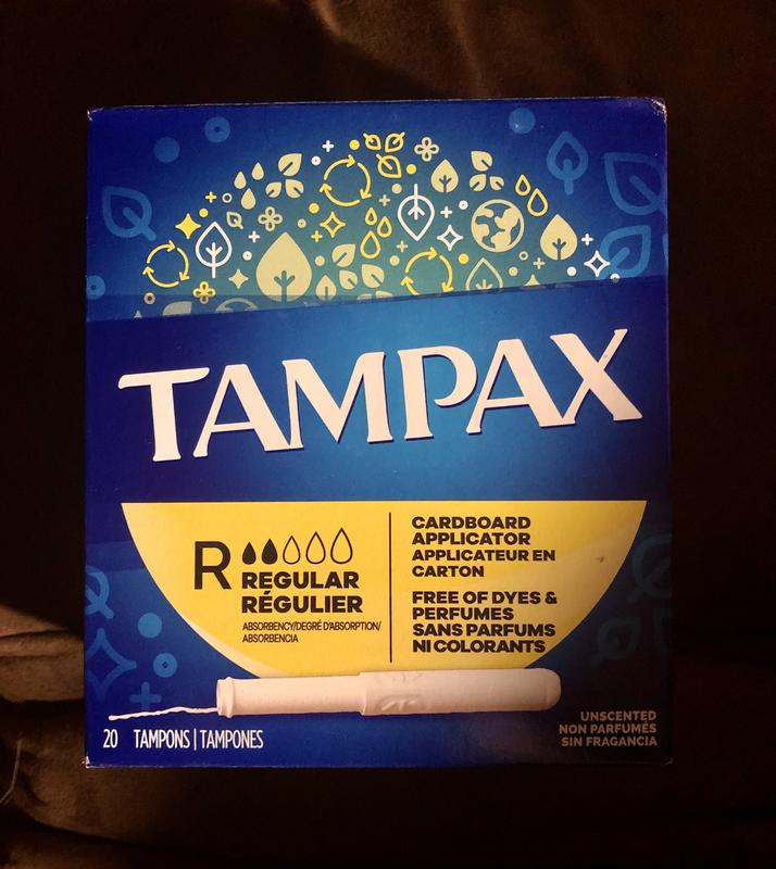 Tampax Cardboard Tampons Regular Absorbency, Anti-Slip Grip, LeakGuard  Skirt, Unscented, 40 Count