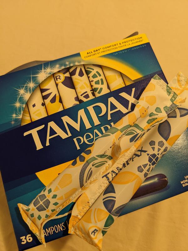 Tampax Pearl Tampons, with LeakGuard Braid, Regular Absorbency, Unscented,  18 Count