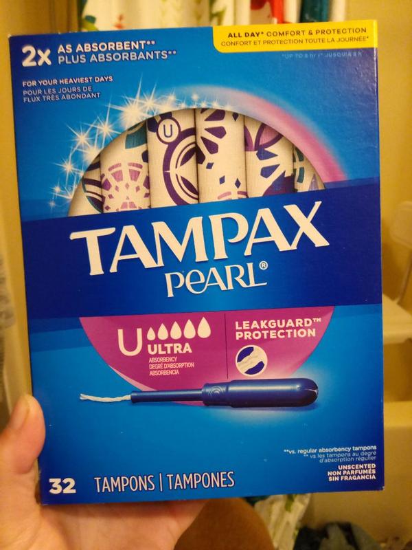 Tampax Pearl Tampons Ultra Absorbency with BPA-Free Plastic