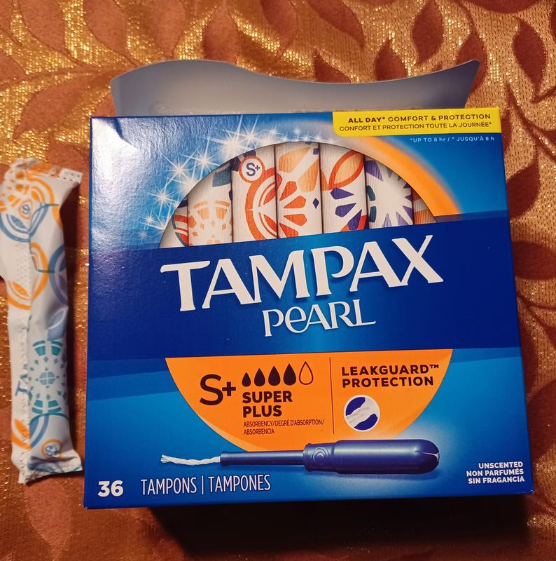 Pearl Unscented Super Plus Absorbency Tampons with Plastic