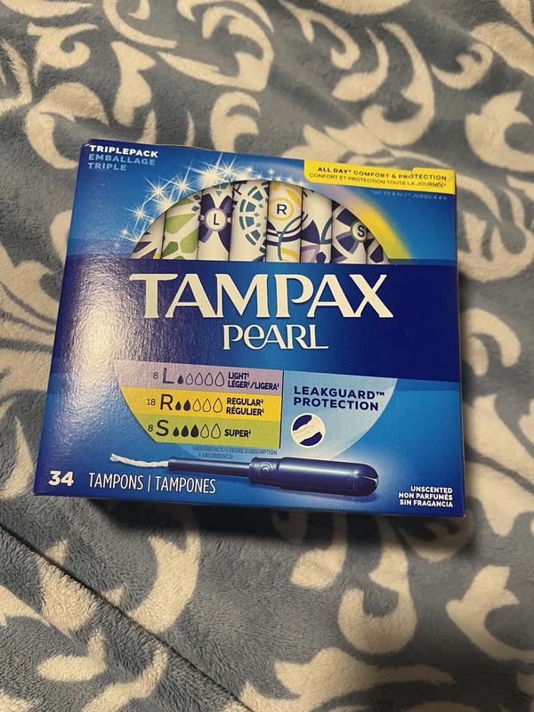 Tampax Pearl with LeakGuard Braid, Regular Absorbency, Unscented, Count | Meijer