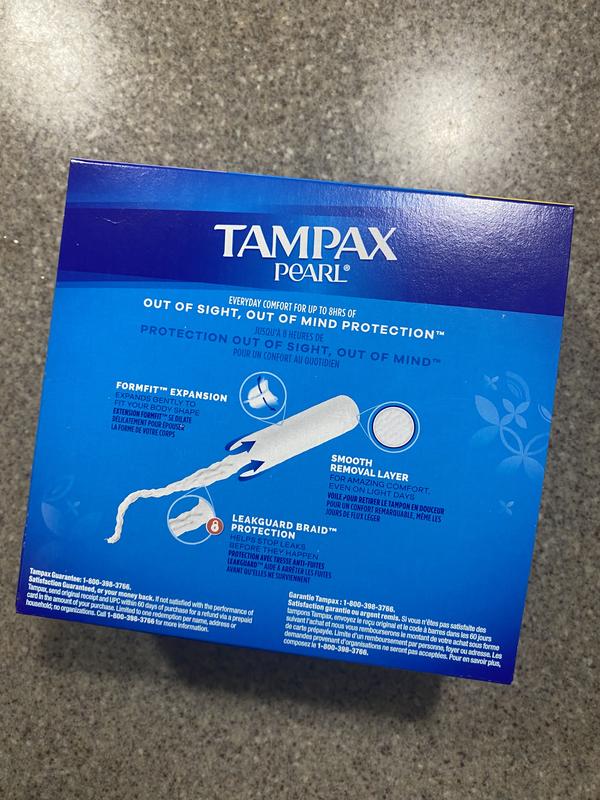 Tampax Pearl Tampons, with LeakGuard Braid, Ultra Absorbency, Unscented, 32  Count