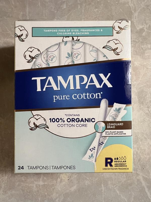  Tampax Pure 100% Organic Cotton Core Super Absorbency Tampons :  Health & Household