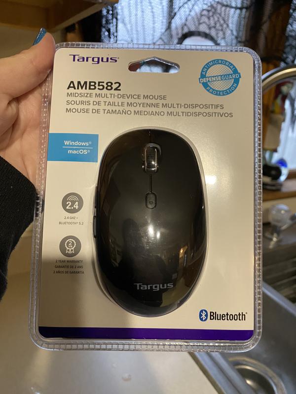 Midsize Comfort Multi-Device Antimicrobial Wireless Mouse (Blue)