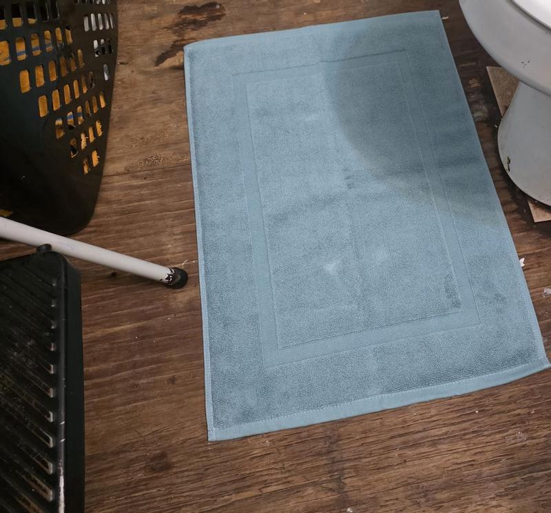 Unique Bargains Towel Cotton Banded Reversible Plush Bath Rug Absorbent ...
