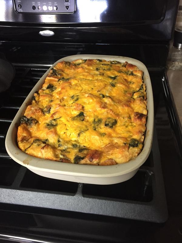 Cheddar & Spinach Egg Strata Tastefully Simple