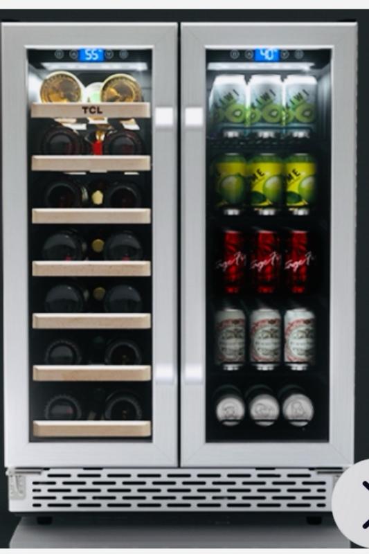 TCL 23.4-in W 20-Bottle Capacity Stainless Steel Dual Zone Cooling Built-In  /freestanding Wine Cooler in the Wine Coolers department at