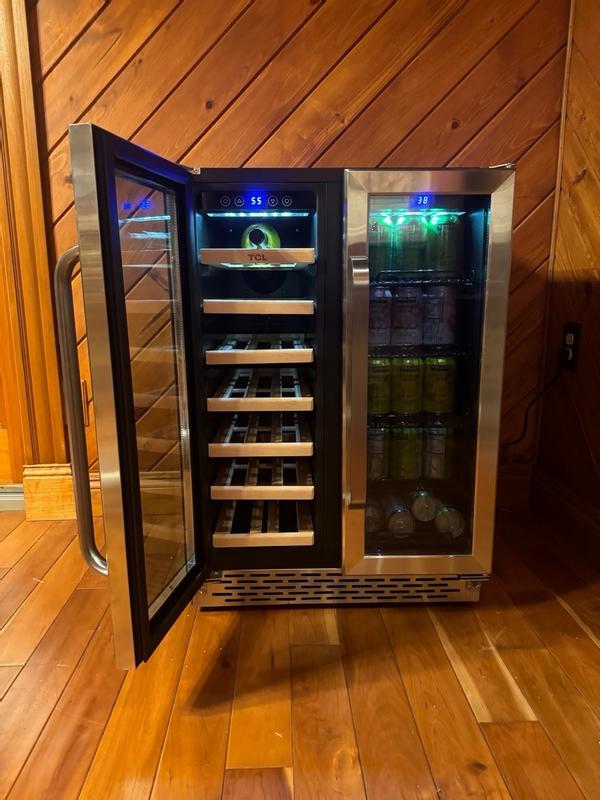 TCL 23.4-in W 20-Bottle Capacity Stainless Steel Dual Zone Cooling Built-In  /freestanding Wine Cooler in the Wine Coolers department at