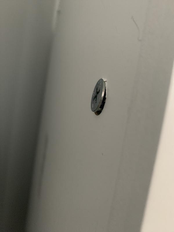 Hardware not even with the cabinet