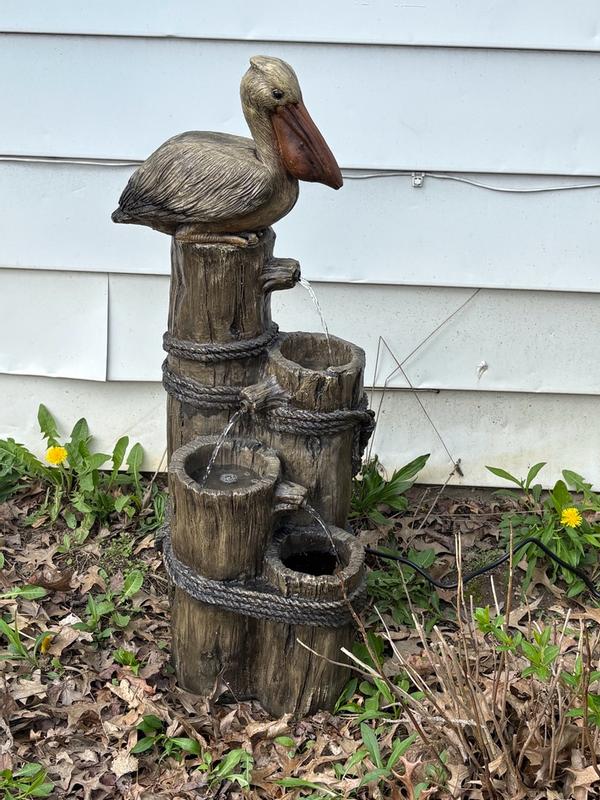 Teamson Home 35.43-in H Resin Water Tiered Outdoor Fountain Pump