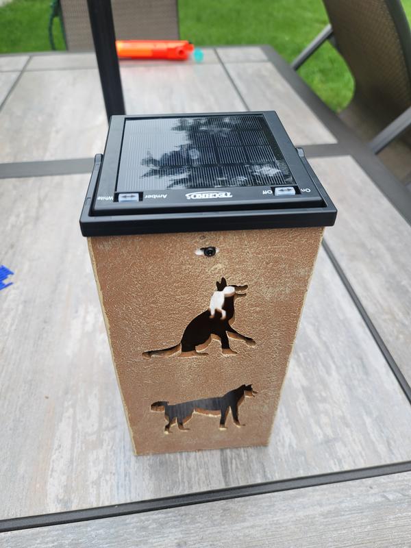 TECHKO Outdoor Solar Lantern Decor- Dogs and Puppies 122-Lumen 0.3-Watt ...