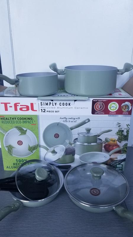 T-fal Fresh Ceramic Nonstick Cookware Set, Recycled Aluminum, 14 Piece &  Reviews