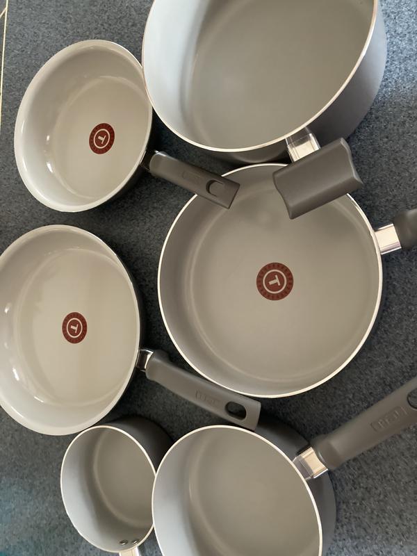 T-Fal Fresh Ceramic Nonstick Cookware Set, Recycled Aluminum, 14 Piece