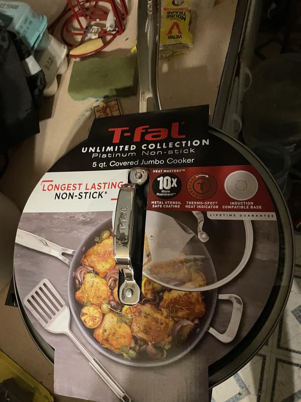 T-Fal Cookware & Bakeware  5qt Aluminum Jumbo Skillet With Glass
