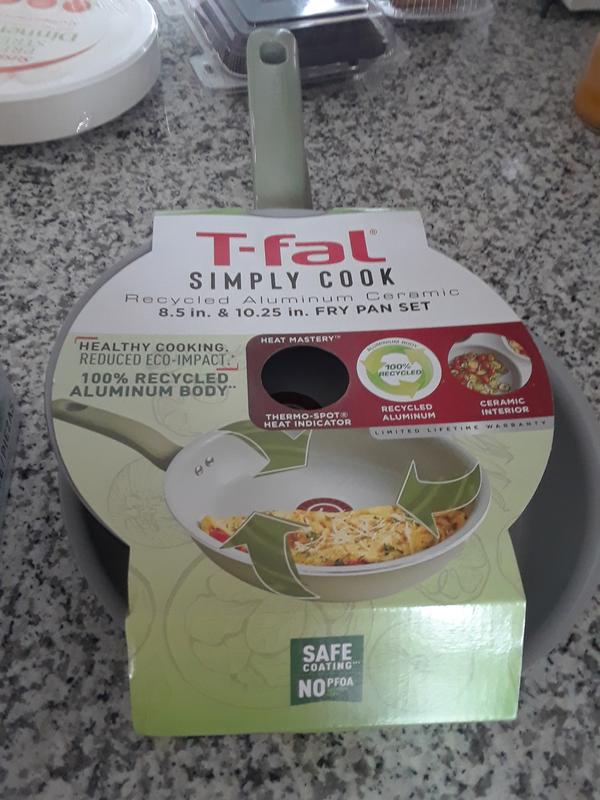 T-fal Fresh Simply Cook 8 and 10.5 Ceramic Recycled Aluminum Fry Pan Set  - Green