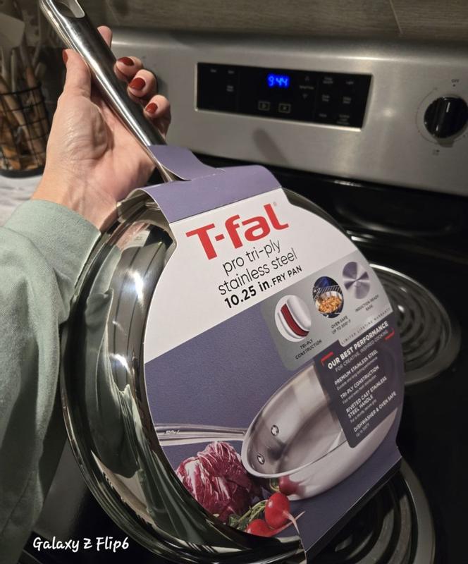 Pro Tri-Ply 10.5-Inch Stainless Steel Frypan – Silver by T-fal Pro Tri-Ply 10.5-Inch Stainless Steel Frypan – Silver by T-fal