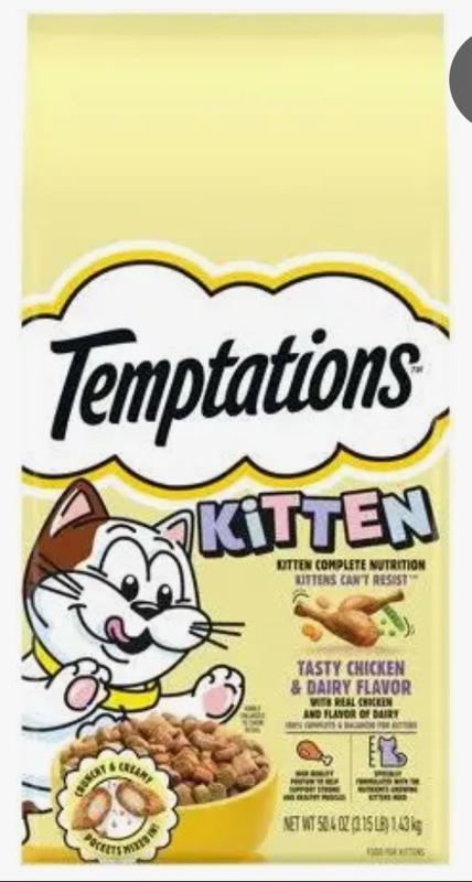Temptations Dry Kitten Food Tasty Chicken & Dairy Flavor Cat Food