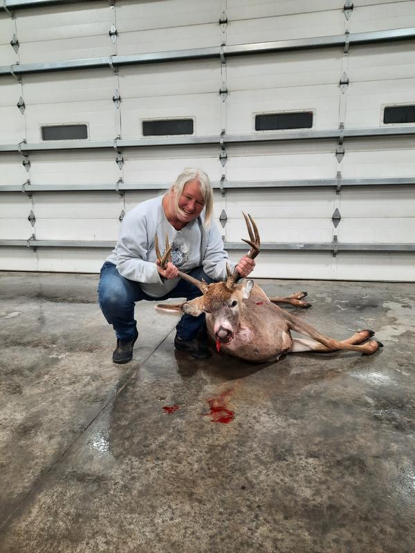 My first crossbow buck. 5 1/2 year old